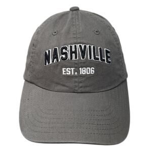Nashville Est. 1806 Slideback Baseball Cap Gray One Size Adjustable By Elidan